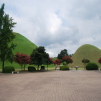 Giant tombs at Tumuli Park. 