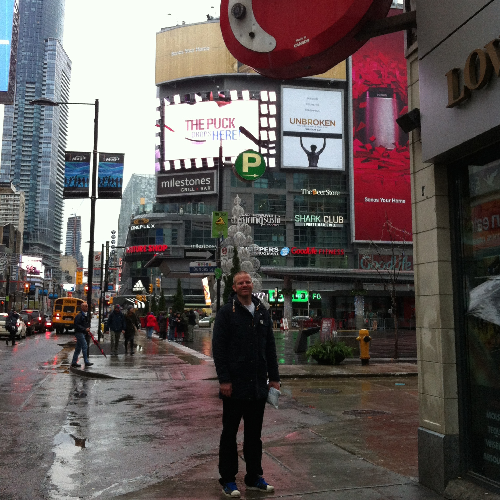 Martin at Dundas Square, Toronto's Times Square