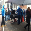 People tailgating outside Ford Field before game start